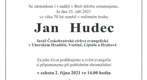 Jan Hudec (1950-2021)